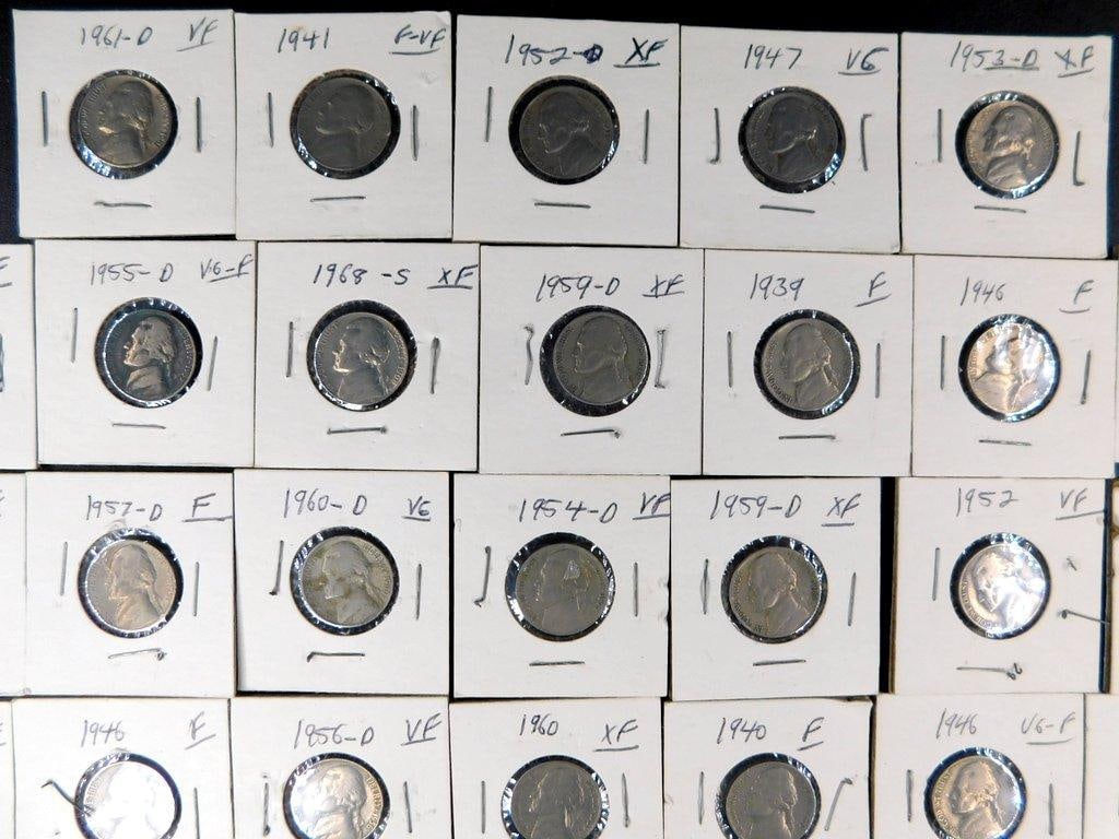 Jefferson Nickels Grouping in Individual Holders, (82) - 2