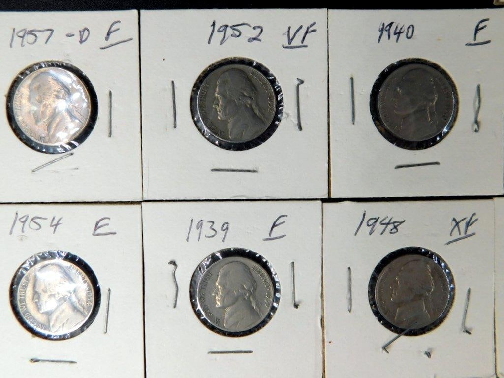 Jefferson Nickels Grouping in Individual Holders, (82) - 3