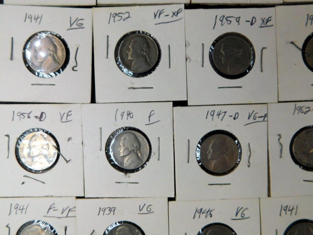 Jefferson Nickels Grouping in Individual Holders, (82) - 4