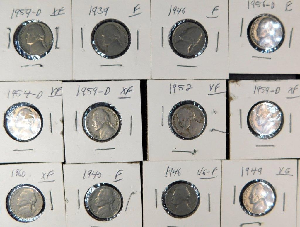 Jefferson Nickels Grouping in Individual Holders, (82) - 7