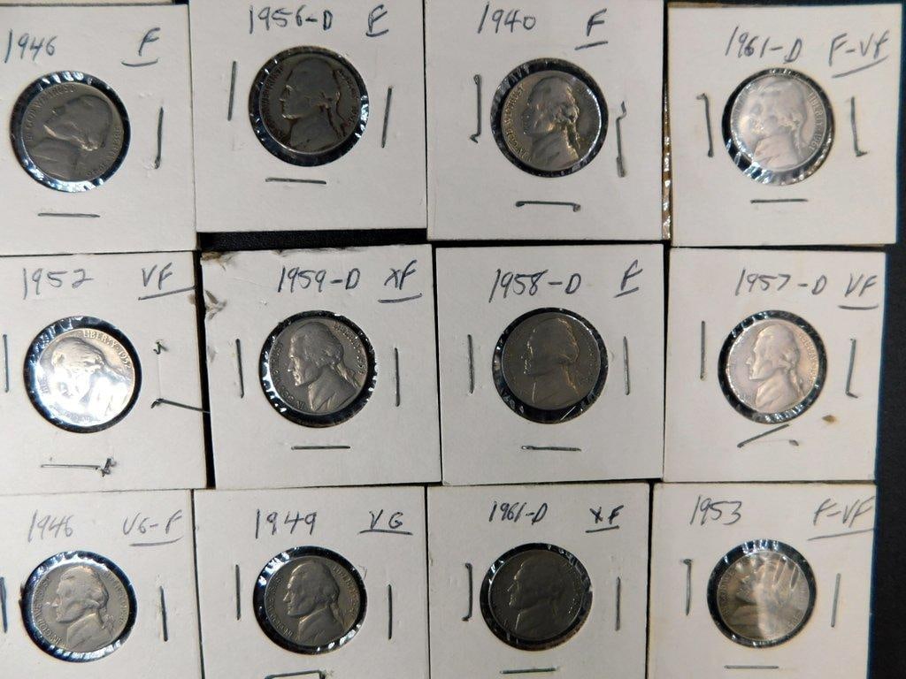 Jefferson Nickels Grouping in Individual Holders, (82) - 8