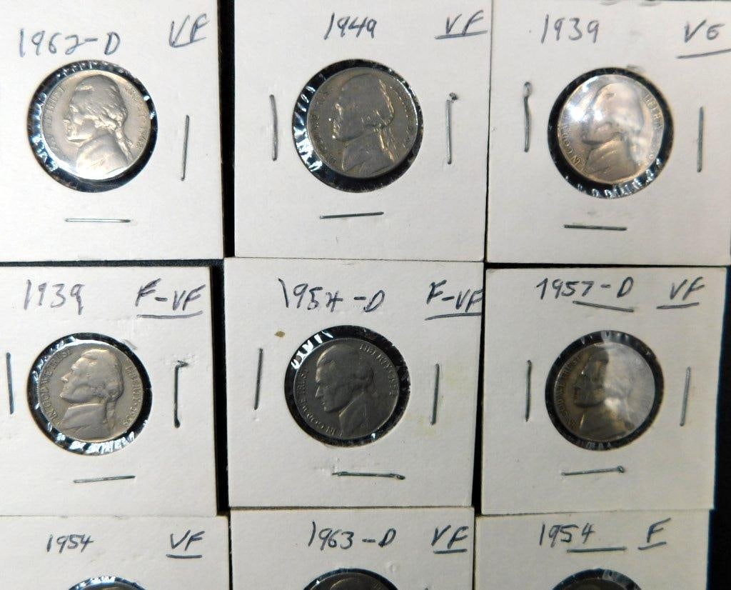 Jefferson Nickels Grouping in Individual Holders, (82) - 9