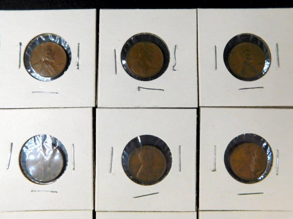 Grouping of Lincoln Wheat Pennies in Holders, (51) - 2