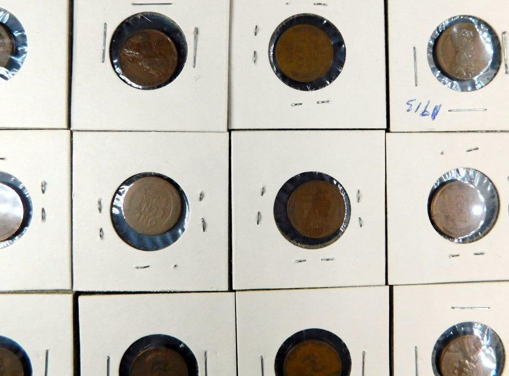 Grouping of Lincoln Wheat Pennies in Holders, (51) - 5
