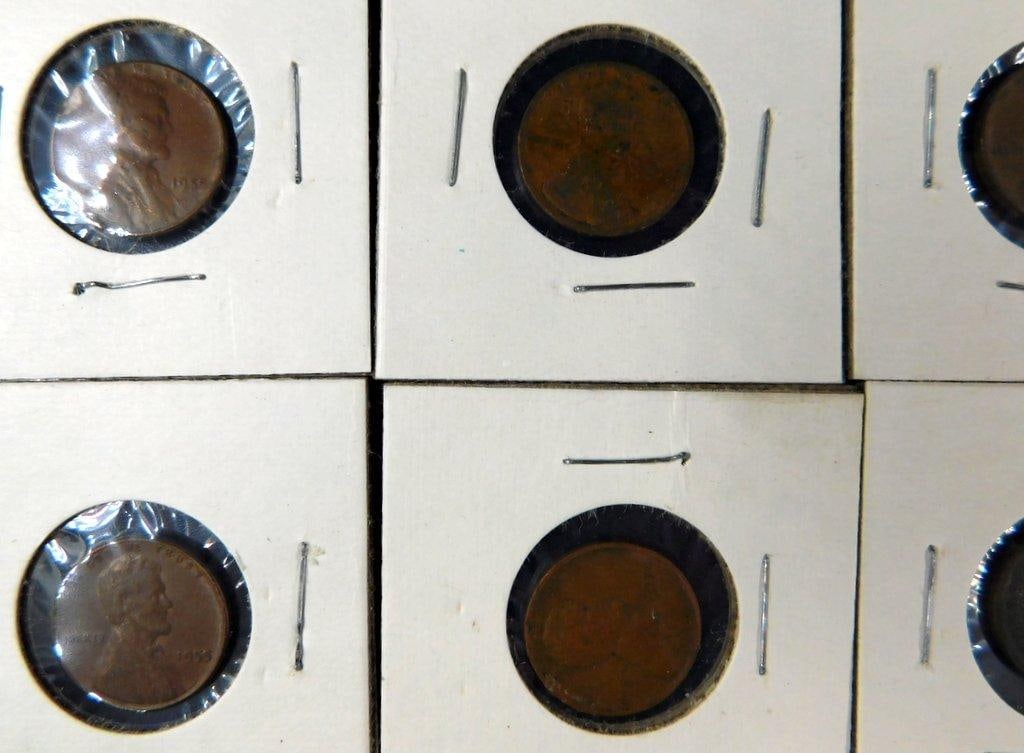 Grouping of Lincoln Wheat Pennies in Holders, (51) - 7