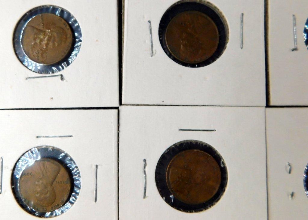 Grouping of Lincoln Wheat Pennies in Holders, (51) - 8