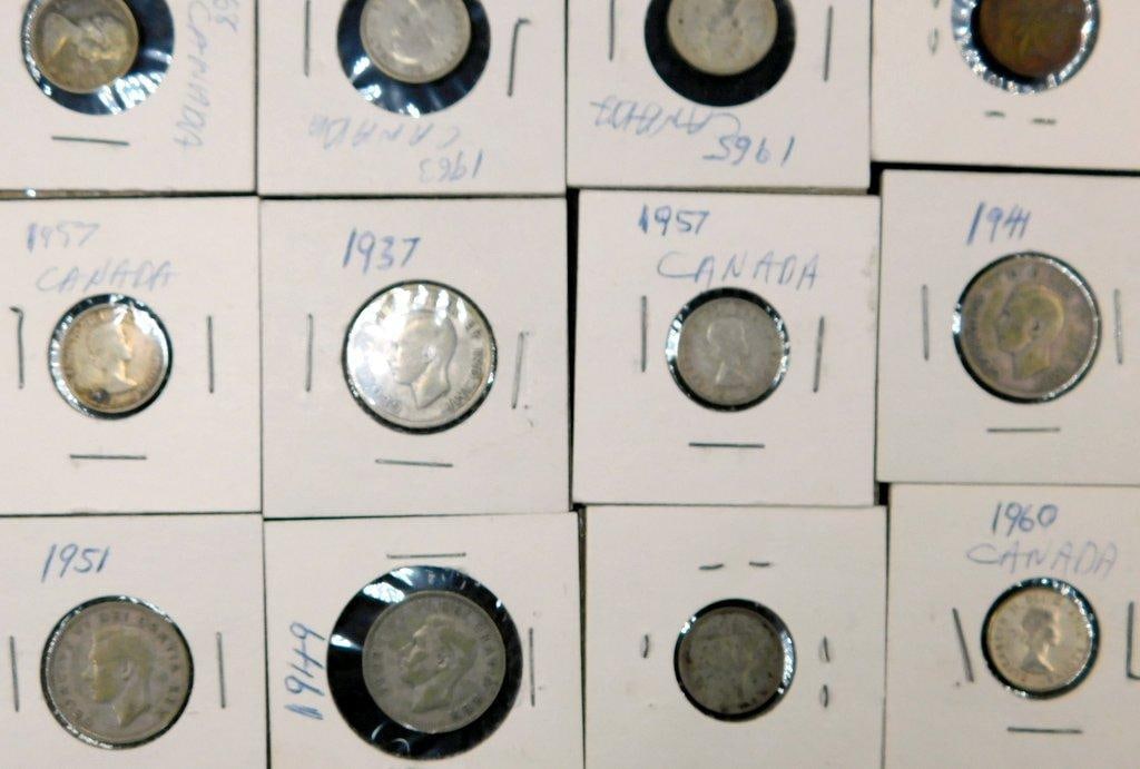 World Coins in Cardboard Holders, Includes Various Countries and Dates, (46) - 9