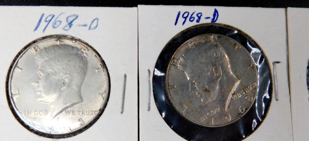 U.S. Half Dollars and Quarters, Dates 19541968 - 2