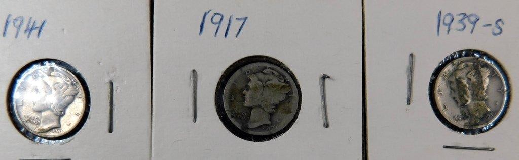 Grouping of Barber, Mercury, and Roosevelt Dimes Spanning 1905-1948 - 9