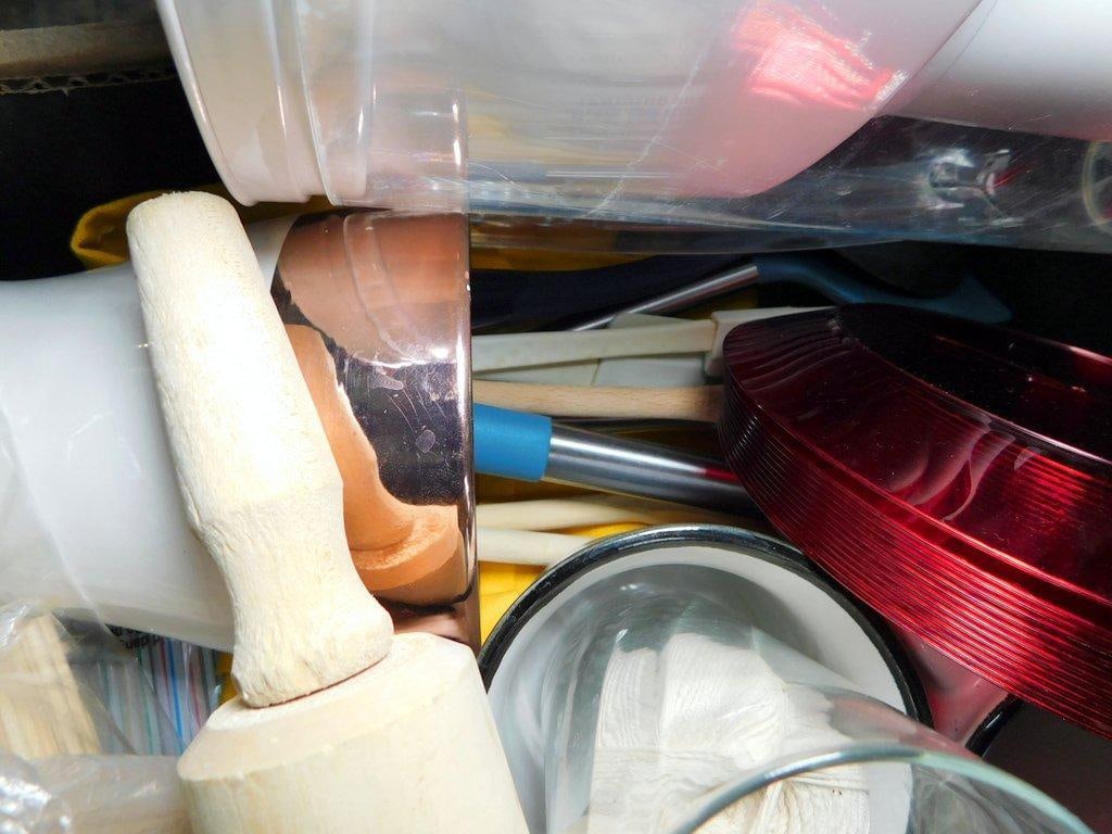 Large Box Full of Kitchenware Including Rolling Pins, Cups, and Utensils - 7