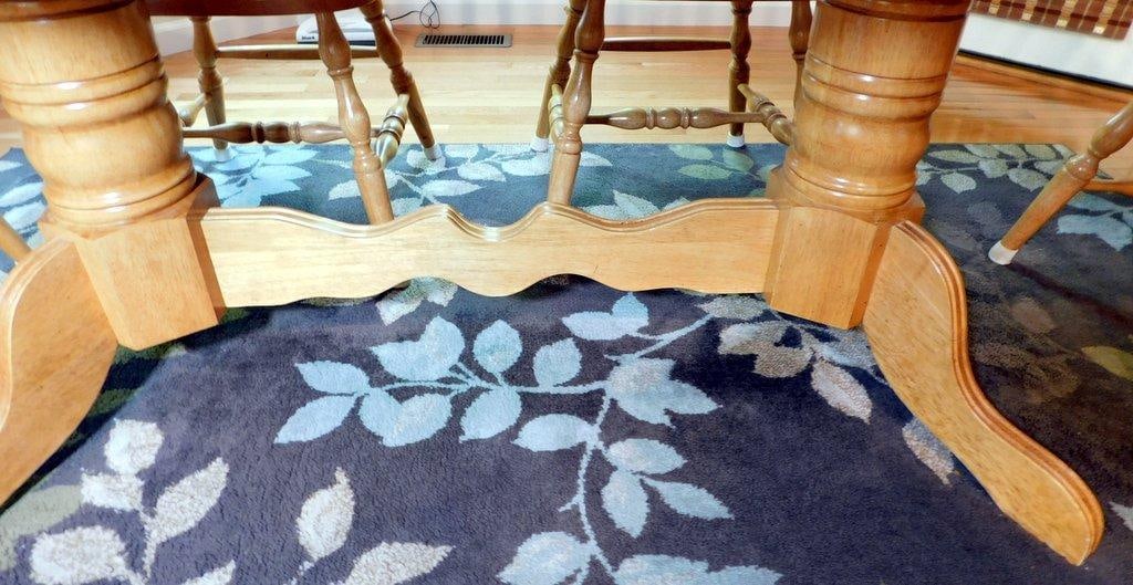 Oak Dining Table w/ Tiled Top and 6 Wooden Chairs - 8