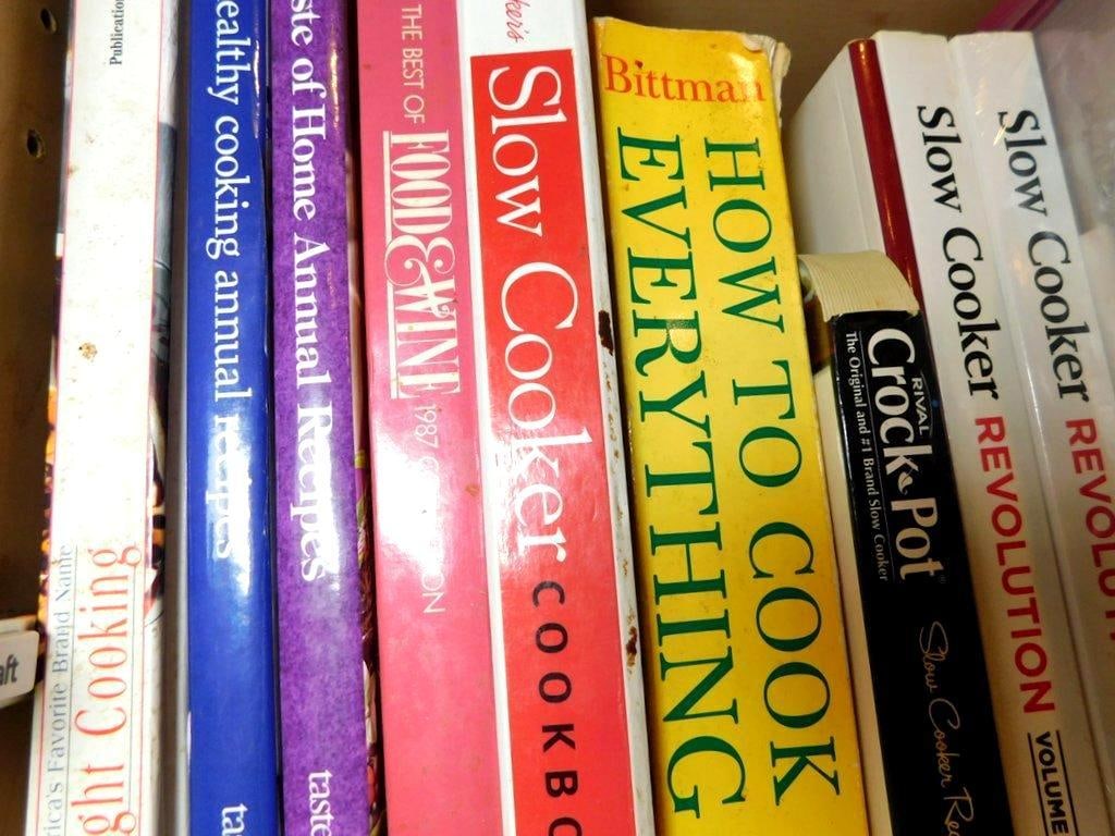 Grouping of Glass Vases and Cooking Books - 11