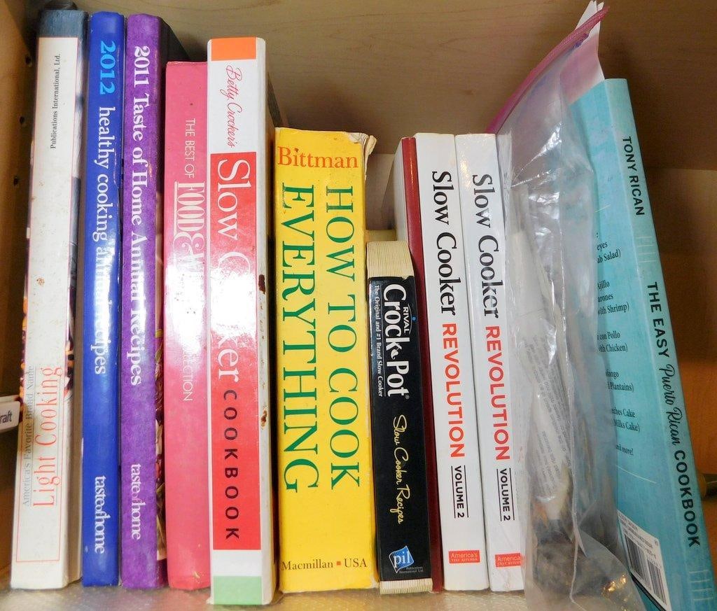 Grouping of Glass Vases and Cooking Books - 5