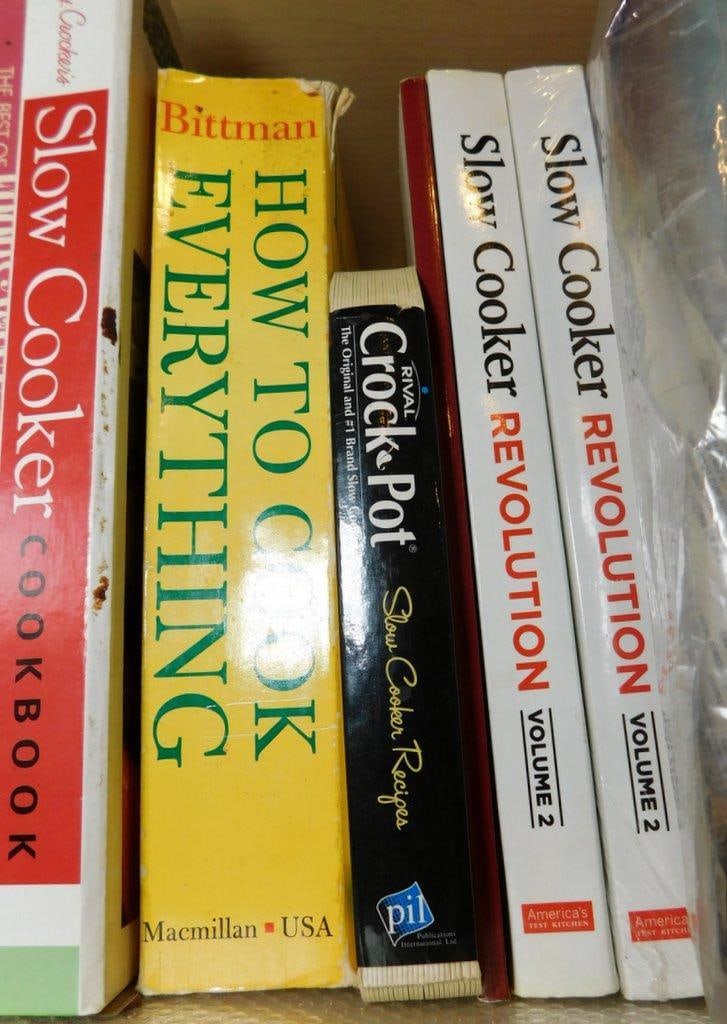Grouping of Glass Vases and Cooking Books - 8