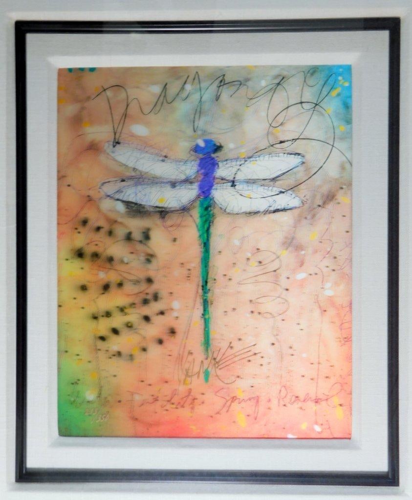 Tim Yanke "Red Revival" Limited Edition Dragonfly Artwork, Framed and Signed - 2