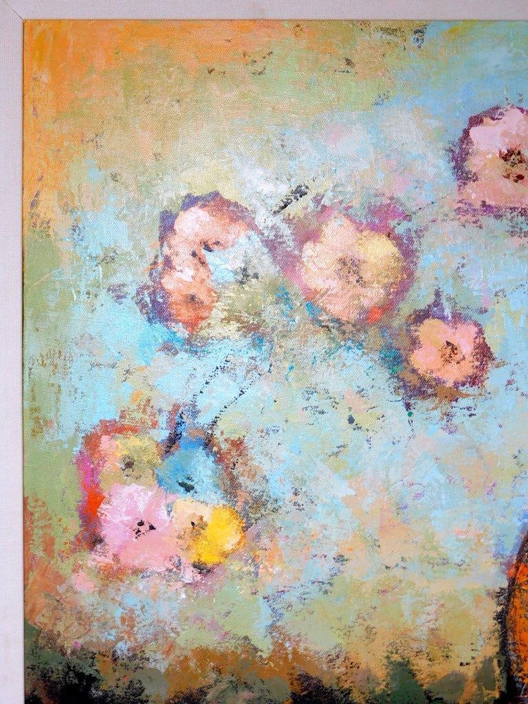 Framed and Signed Jana Lee Painting Titled 'Pink Poppies I' - 4