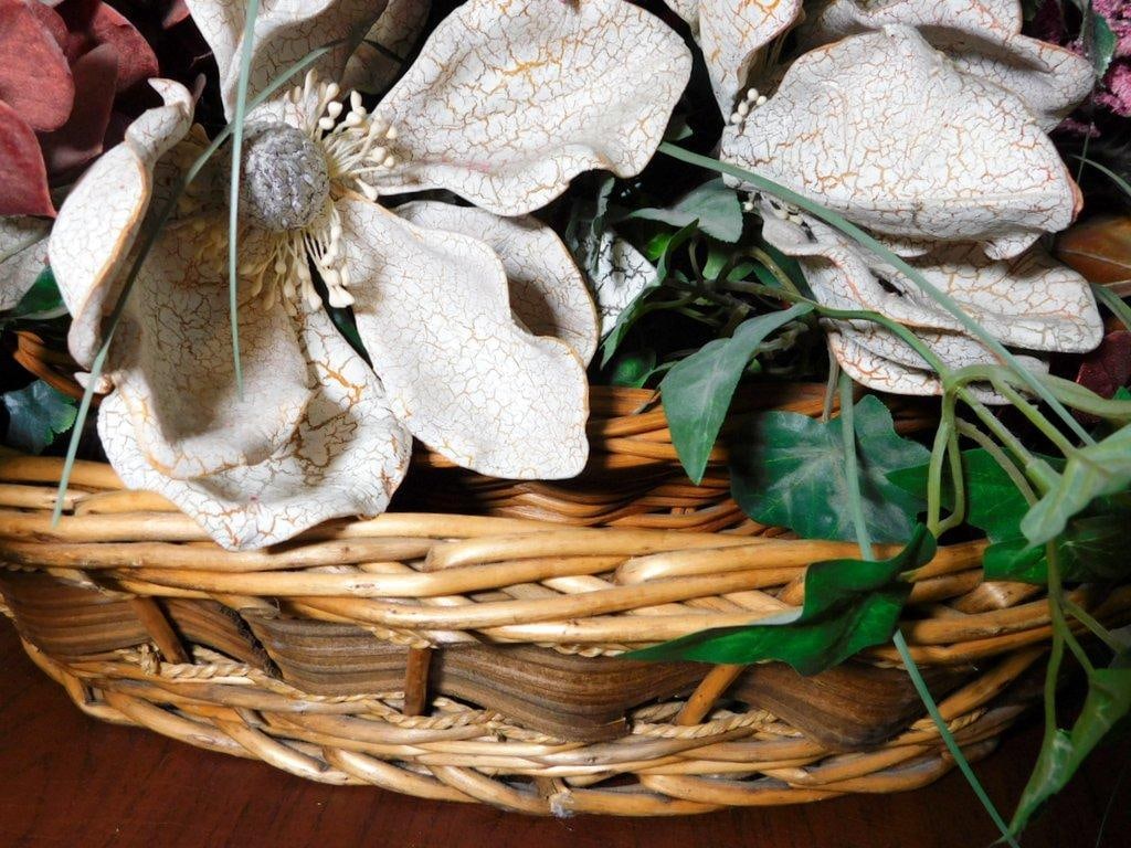 Handcrafted Artificial Floral Arrangement in Woven Basket - 4