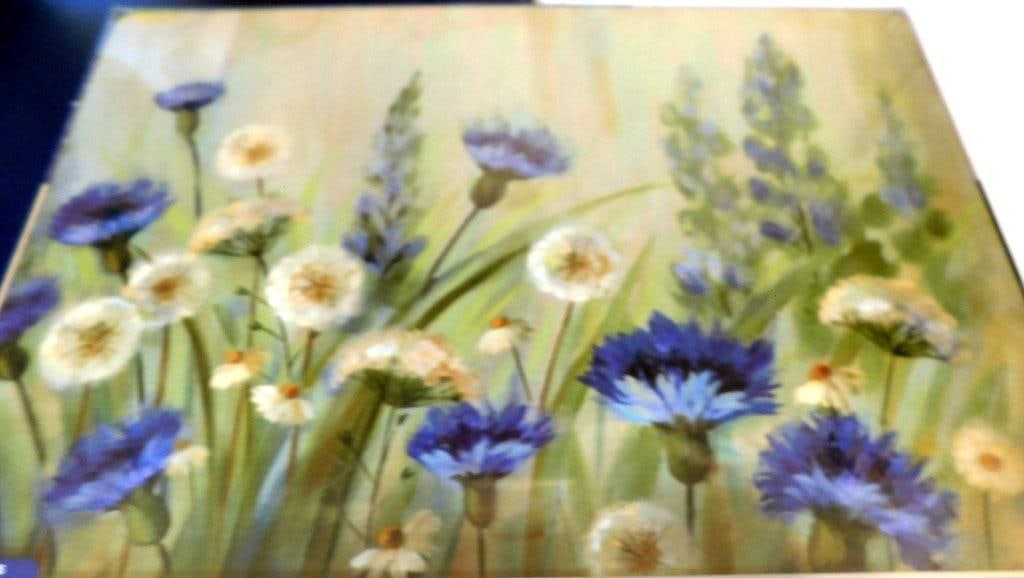 Pimpernel 'Fleur des Champs' Place Mats and Shannon Crystal Dish Set: A set of THREE Pimpernel Fleur des Champs rectangular place mats featuring floral designs, and a goose themed place mat with two of them in box The set also includes a Shannon Crystal by Godinger