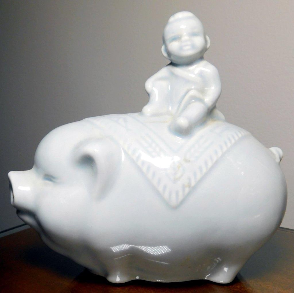 Four White Ceramic Figurines, Chinese Design - 3