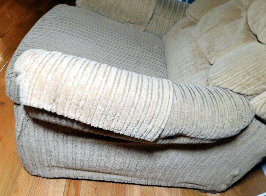 Beige Corduroy Upholstered Recliner Armchair - 4