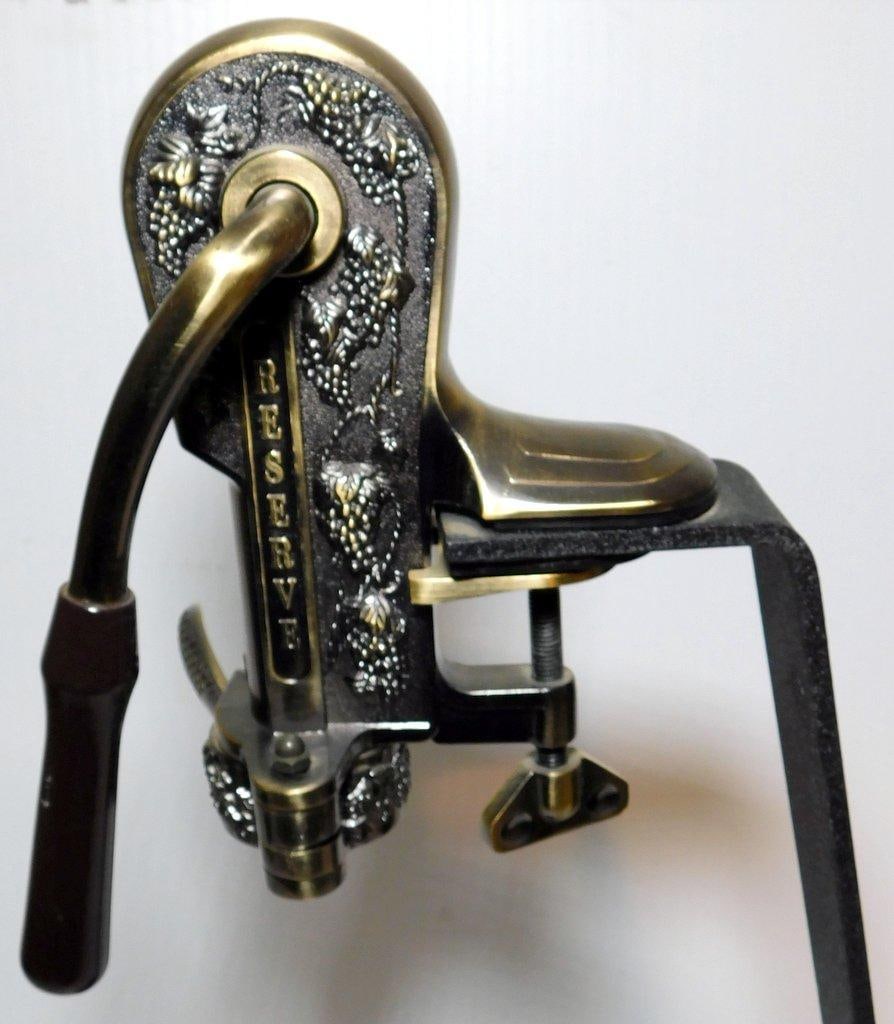 Vintage-Style Vintners Reserve Table-Mounted Wine Press Corker - 3