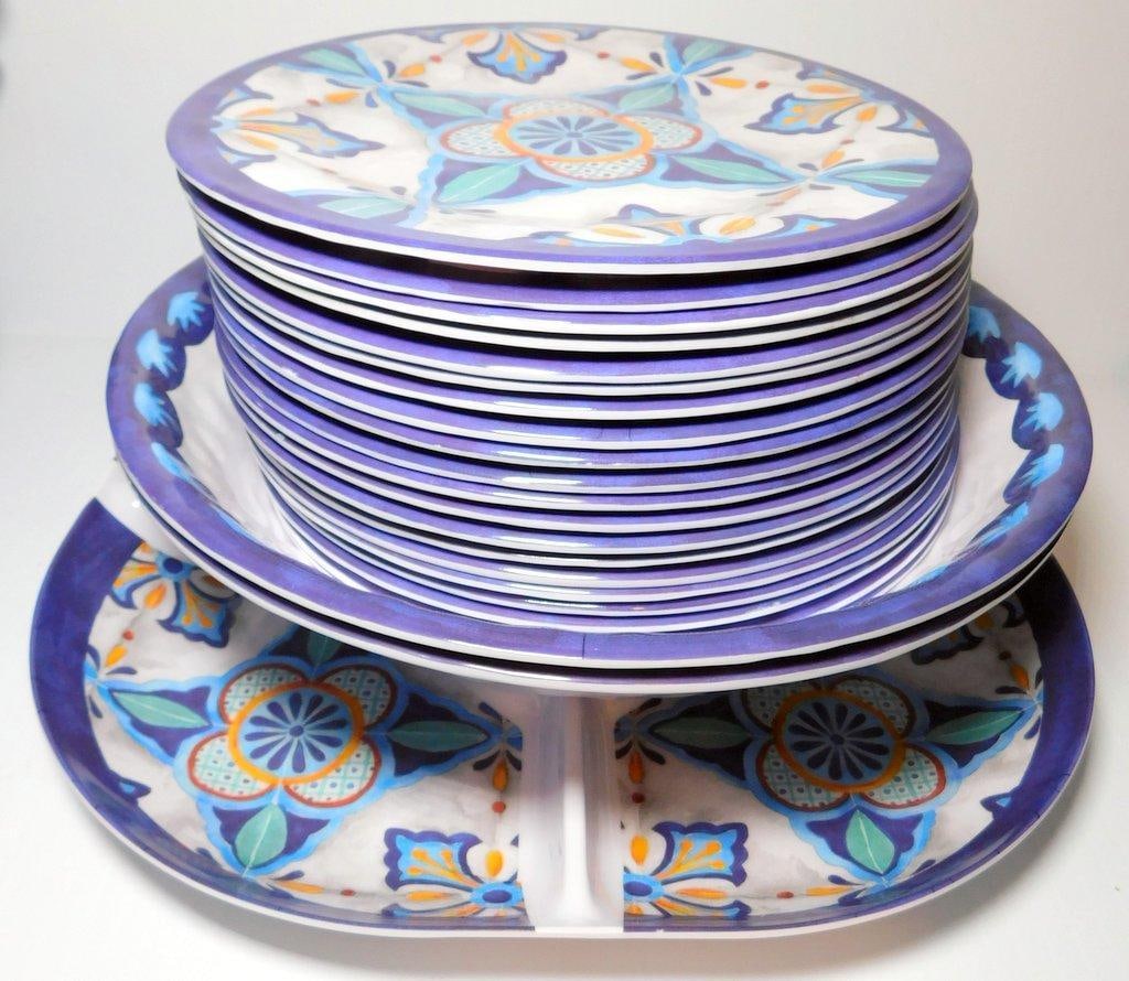 Cookware and Tableware Including Enamel Stock Pot and Decorated Plates - 5