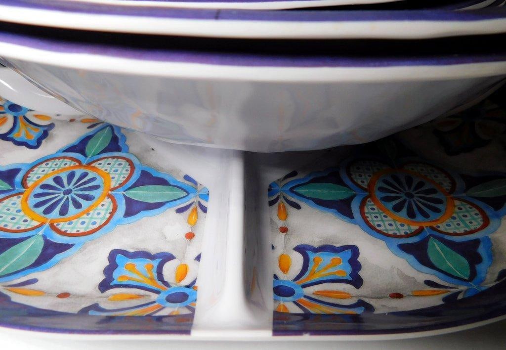 Cookware and Tableware Including Enamel Stock Pot and Decorated Plates - 8