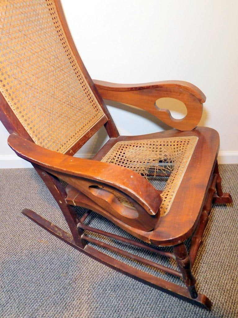 Wood Rocking Chair w/ Cane Back and Seat - 2
