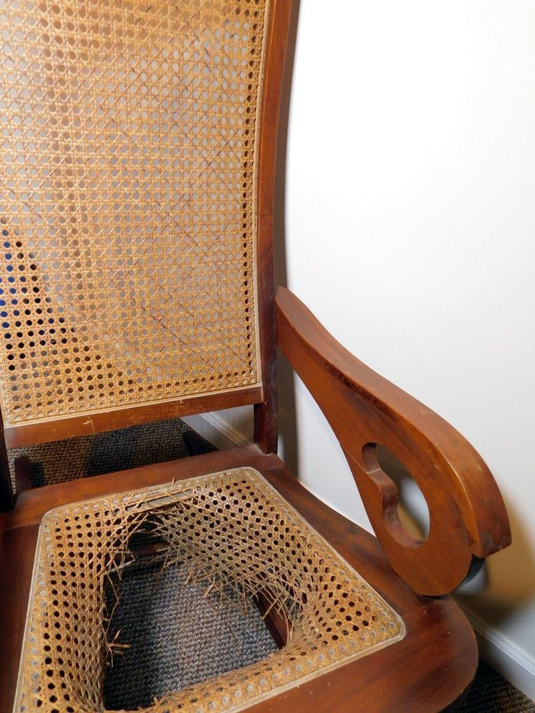 Wood Rocking Chair w/ Cane Back and Seat - 3