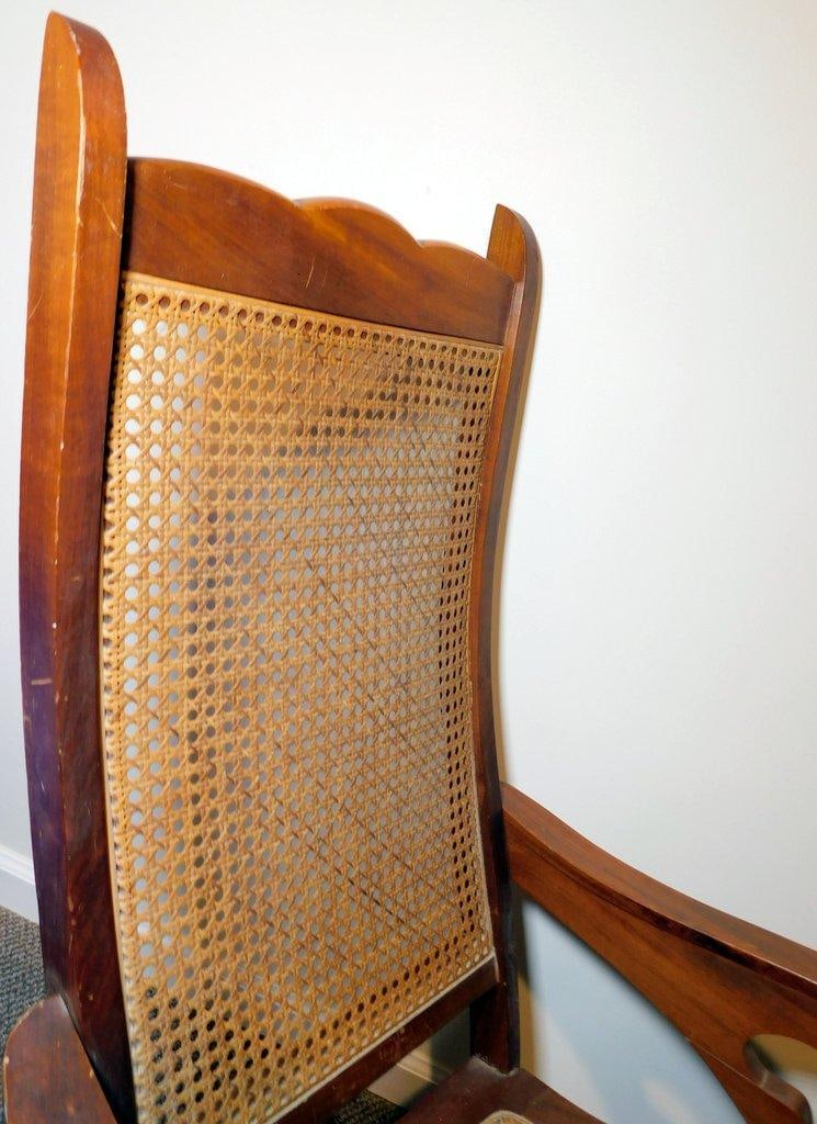 Wood Rocking Chair w/ Cane Back and Seat - 4