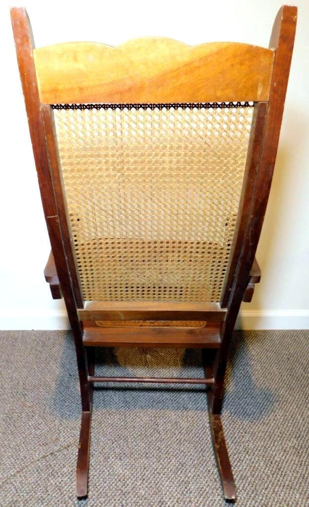Wood Rocking Chair w/ Cane Back and Seat - 6