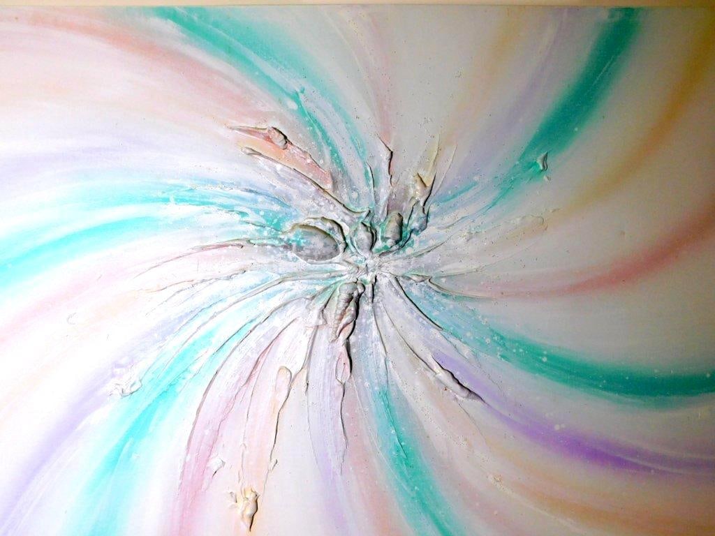 Abstract Mixed Media Painting Signed 'Simon' - 2