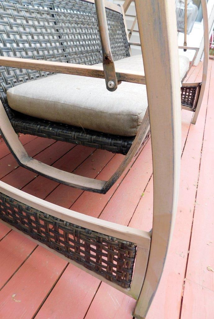 Outdoor Swing w/ Wicker Frame and Sunbrella Cushion - 9