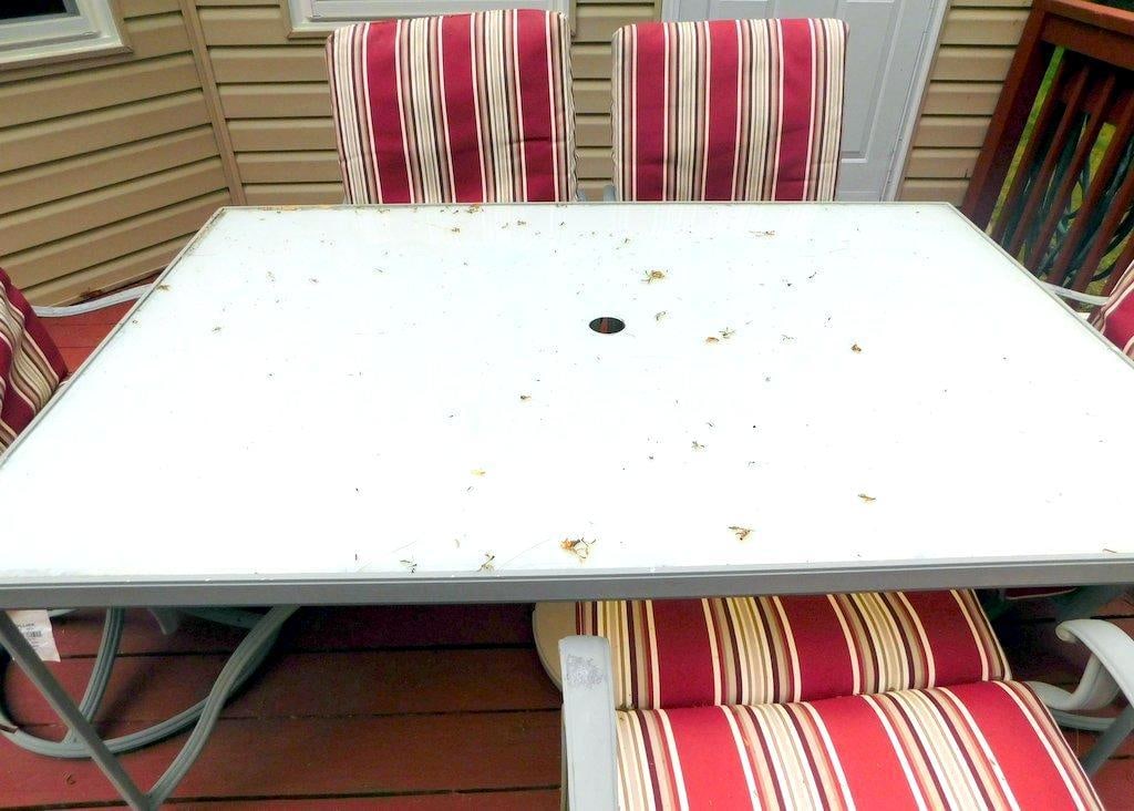 Outdoor Metal Patio Dining Set w/ Table and Six Chairs - 2