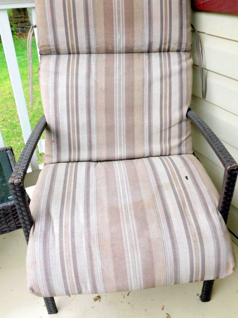 Outdoor Wicker Patio Chair and Glass-Top Table Set - 4