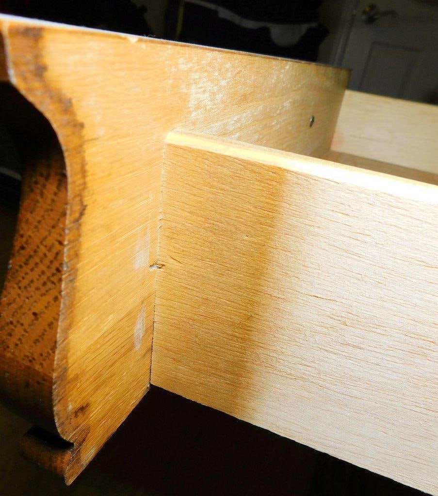 Bassett Oak Dresser and Matching Cabinet w/ Brass Hardware - 4