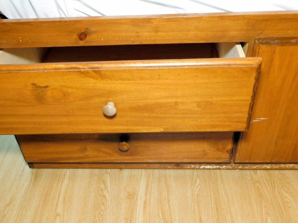 Twin Bed Frame with Storage, Green Quilt, and Mattress, (2) - 3