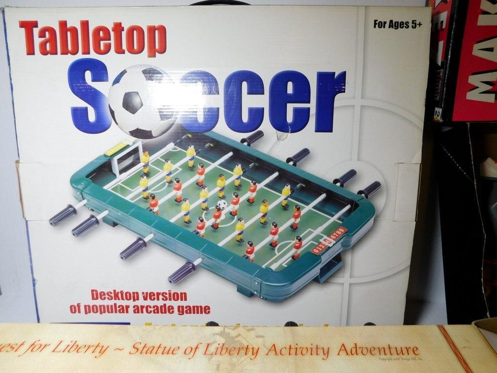 Tabletop Soccer Game, Make 7 Game, and Statue of Liberty Game - 2