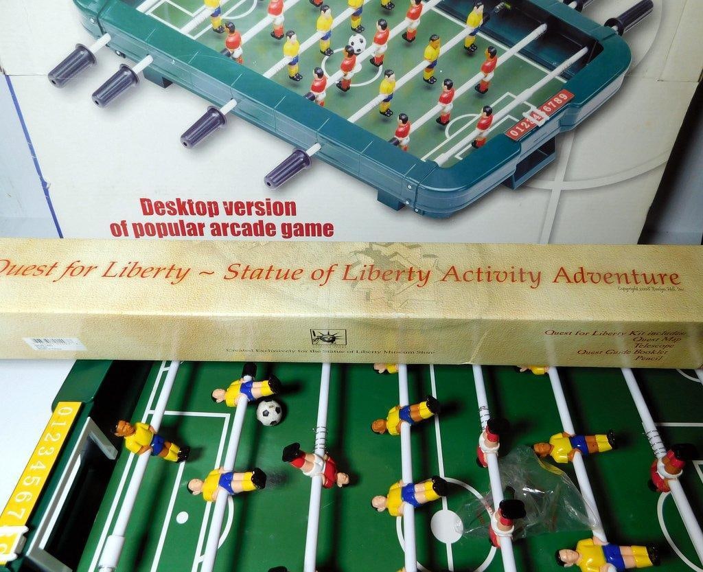 Tabletop Soccer Game, Make 7 Game, and Statue of Liberty Game - 4