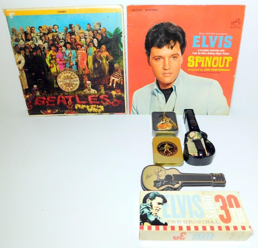 Beatles and Elvis Records with Memorabilia (1 of 11)
