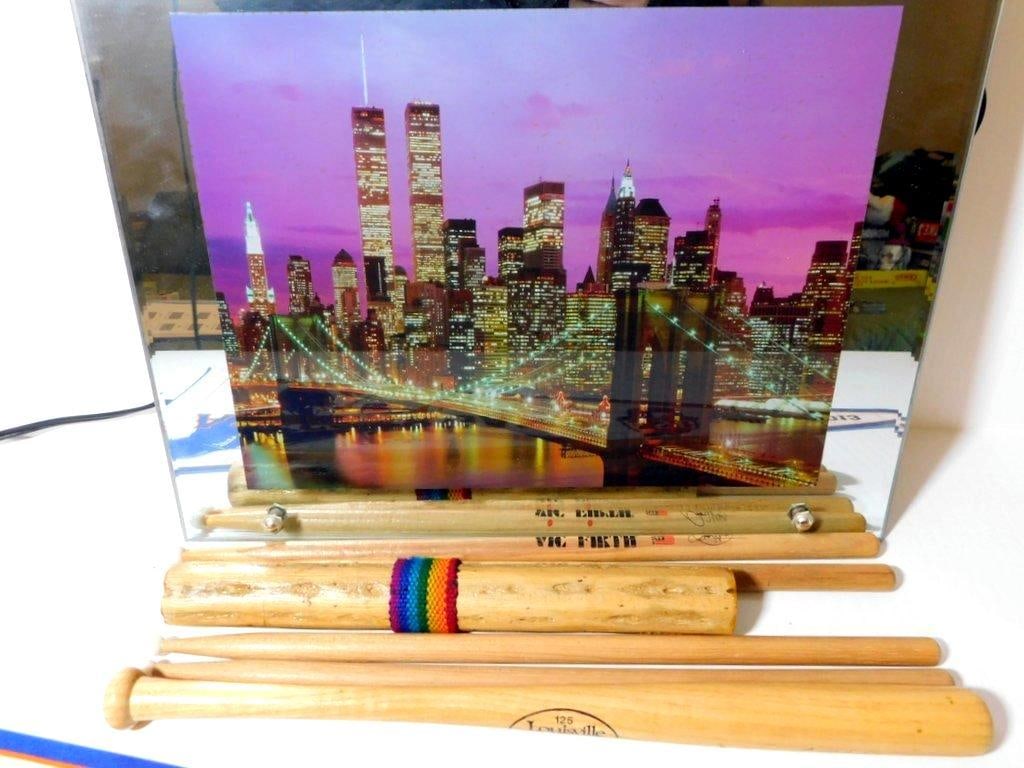 New York Mets 2013 All-Star Game Pennant w/ Vic Firth Drumsticks and Skyline Photo Display - 2