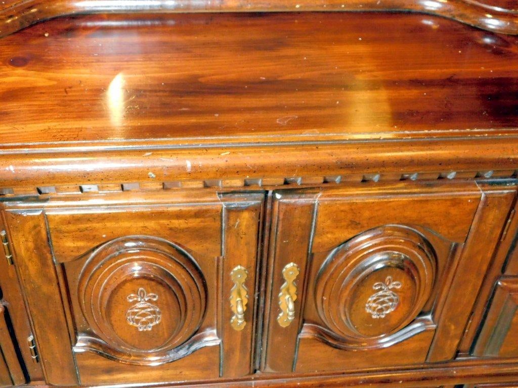 Wooden Matching Bedroom Set with Mirror, Drawers, and Carved Accents - 9