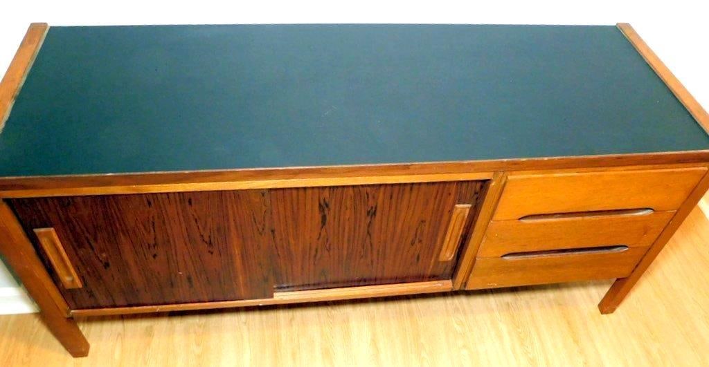 Mid-Century Modern Wood Credenza w/ Sliding Doors and Drawers - 2