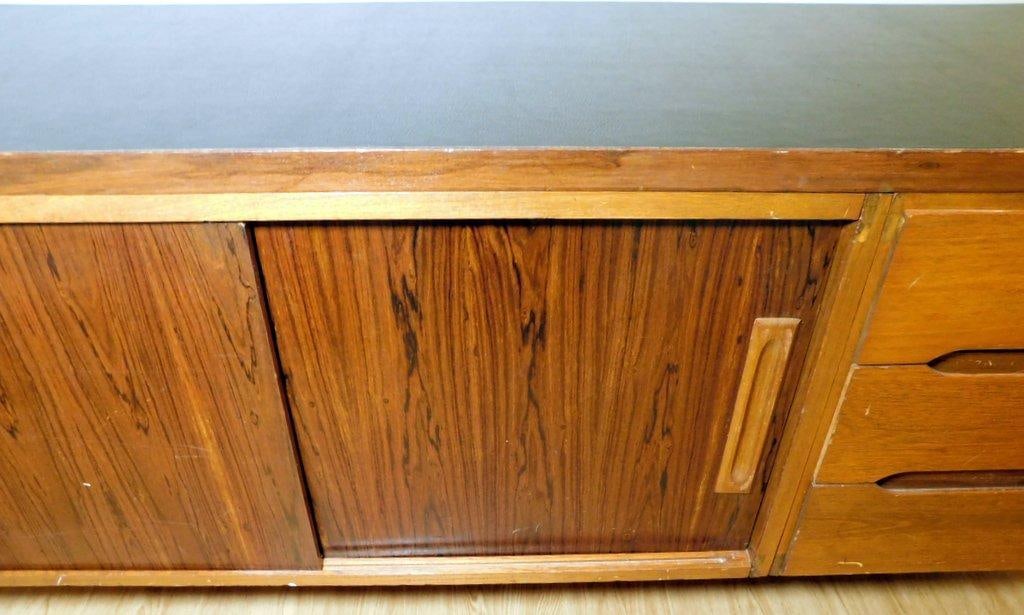 Mid-Century Modern Wood Credenza w/ Sliding Doors and Drawers - 5