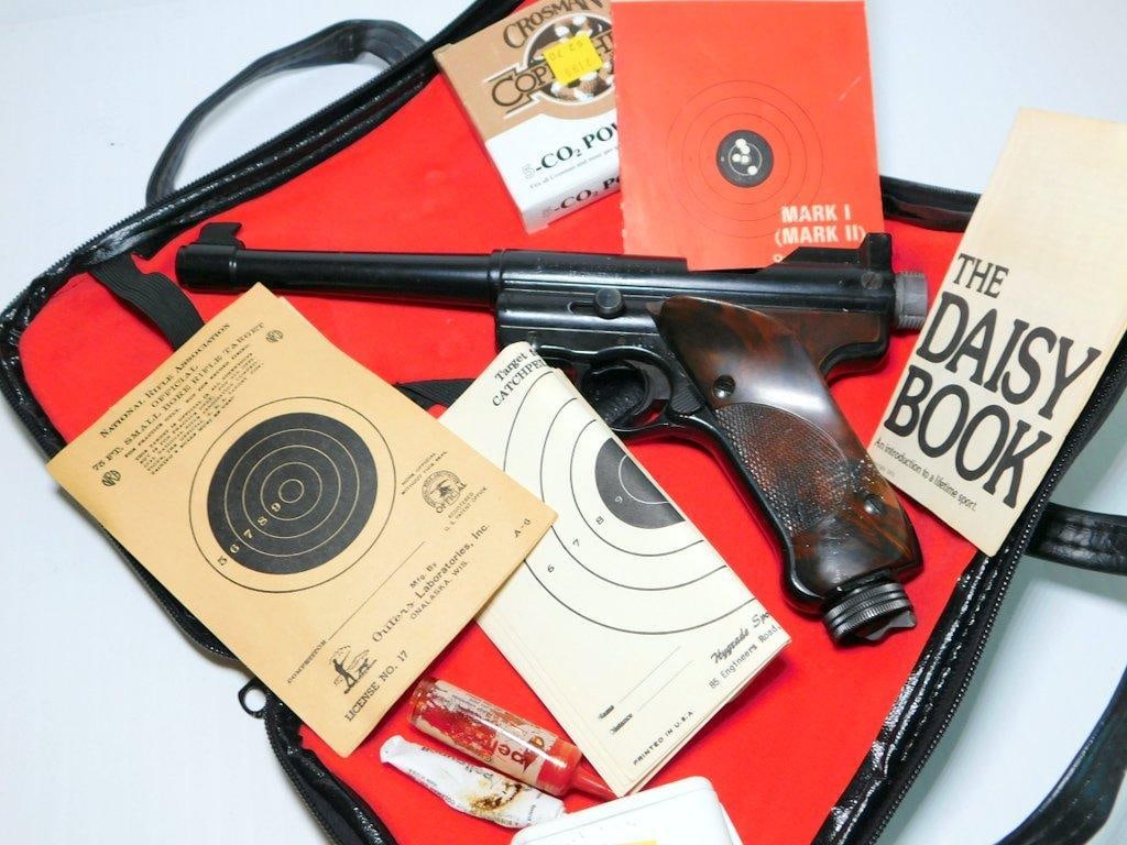 Crosman Mark I Target .22 Caliber Pellet Air Pistol w/ Accessories - 10
