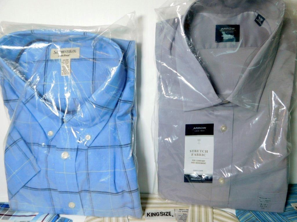 7 Men's Shirts from Various Brands and Sizes, New - 2