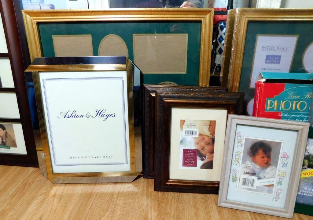 Mirror and Assorted Photo Frames Grouping - 6