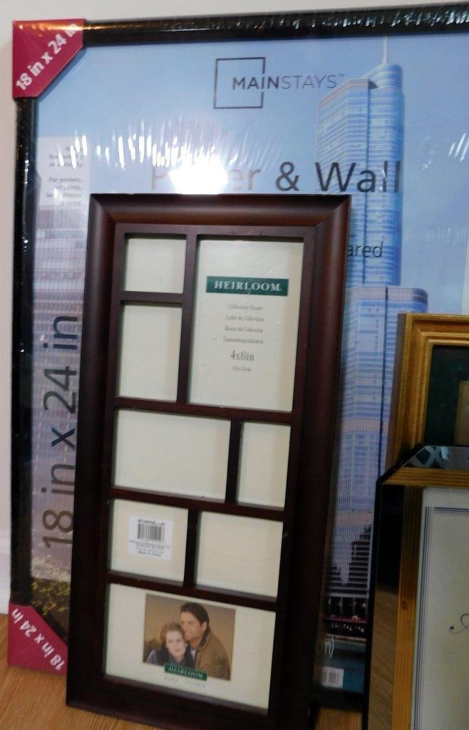 Mirror and Assorted Photo Frames Grouping - 7