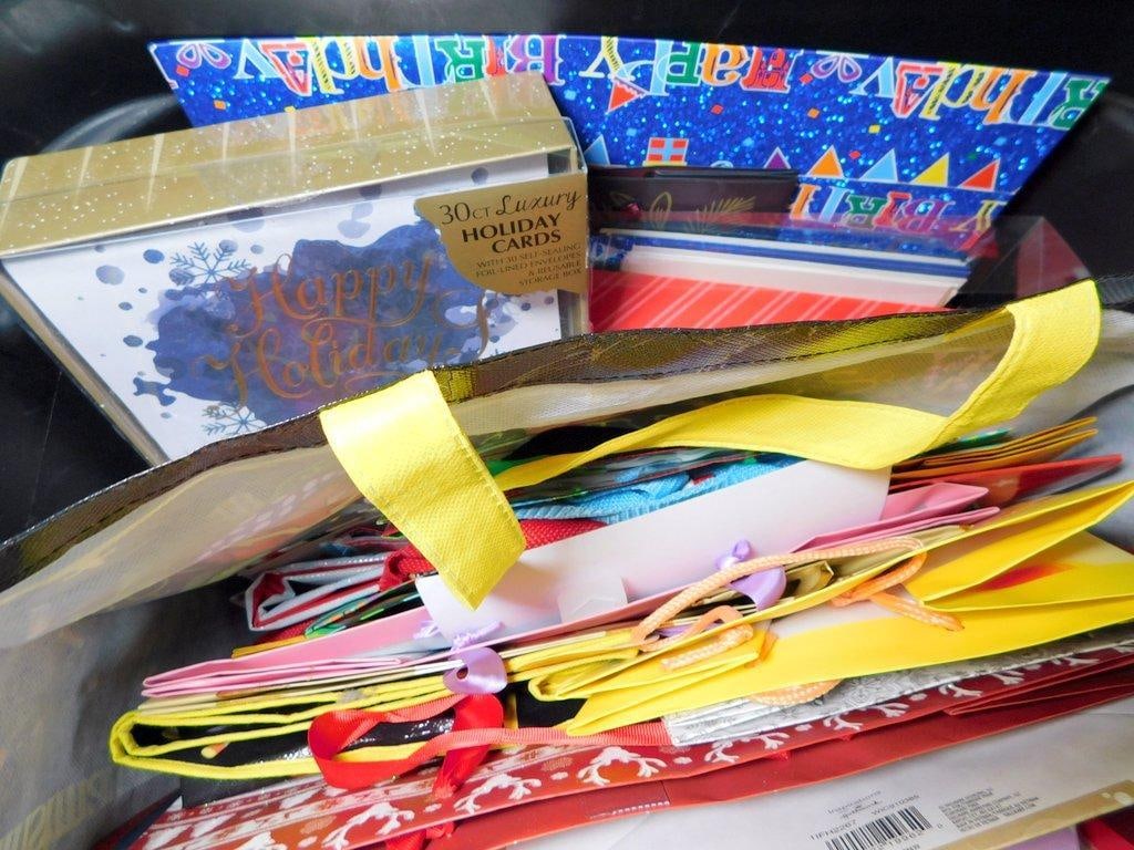 Holiday Gift Bags, Wrapping Paper, and Stationery Lot - 6