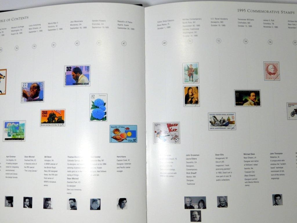 1995 Commemorative Stamp Collection, Statue of Liberty and Premier World Stamp Album - 4
